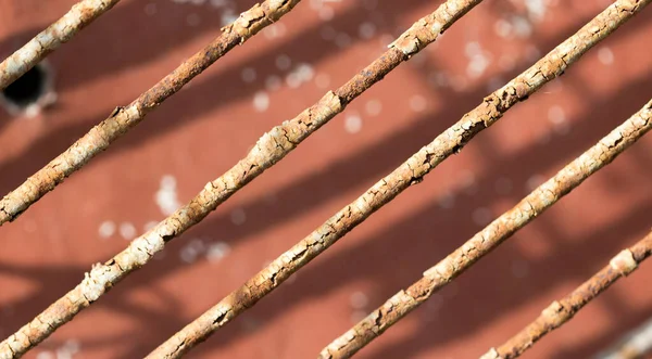 Roestige Stukken Ijzer Als Achtergrond — Stockfoto