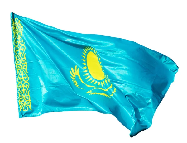 Kazakhstan Flag White Background Photos Studio — Stock Photo, Image