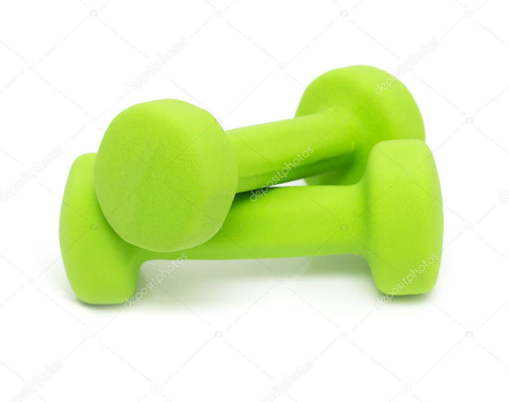 dumbbell on a white background . Photos in the studio