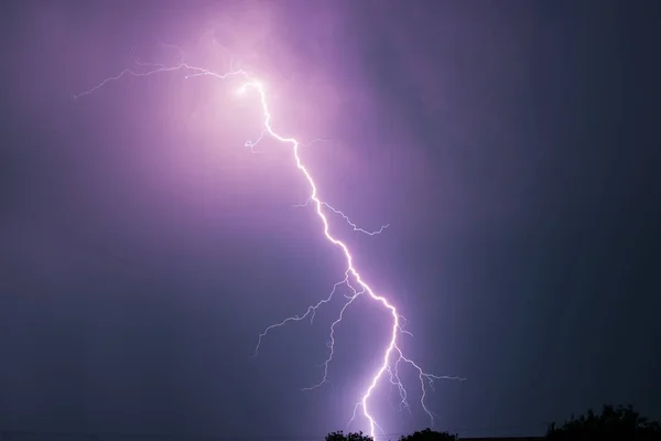 Summer storm with thunder, lightnings and rain. — Stock Photo, Image