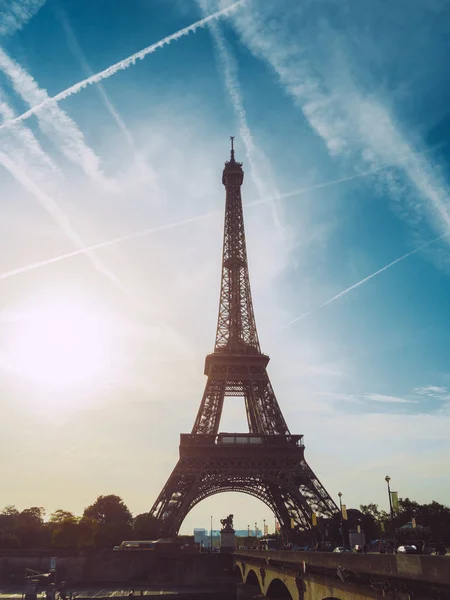 Widok na wschód, Paryż Wieża Eiffla. — Zdjęcie stockowe