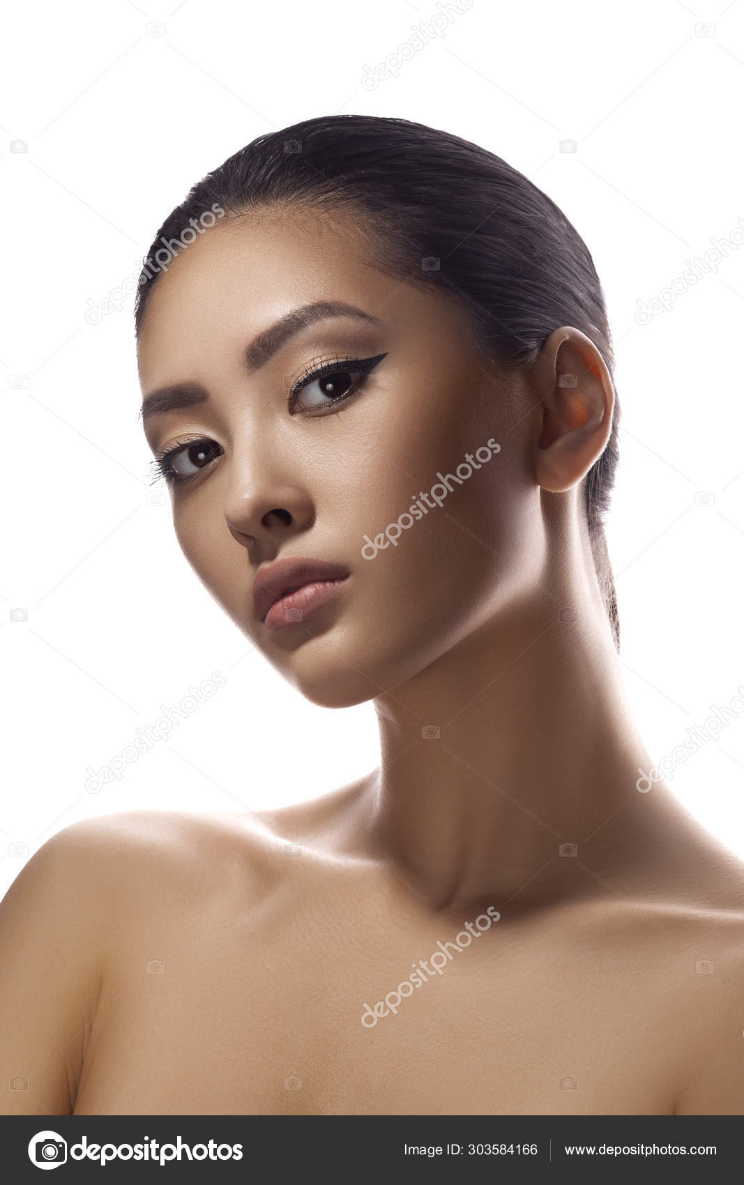 Profile of a beautiful girl closeup Stock Photo