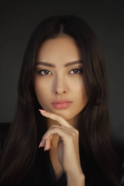 Asian Woman Beauty Face Closeup Portrait — Stock Photo, Image