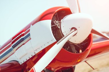 Airplane propeller closeup outdoors clipart
