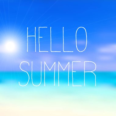 Yaz temalı arka plan bulanık plaj sahne ile