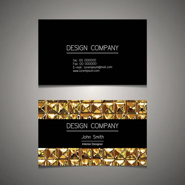 Visitenkartenvorlage Mit Elegantem Golddesign — Stockvektor