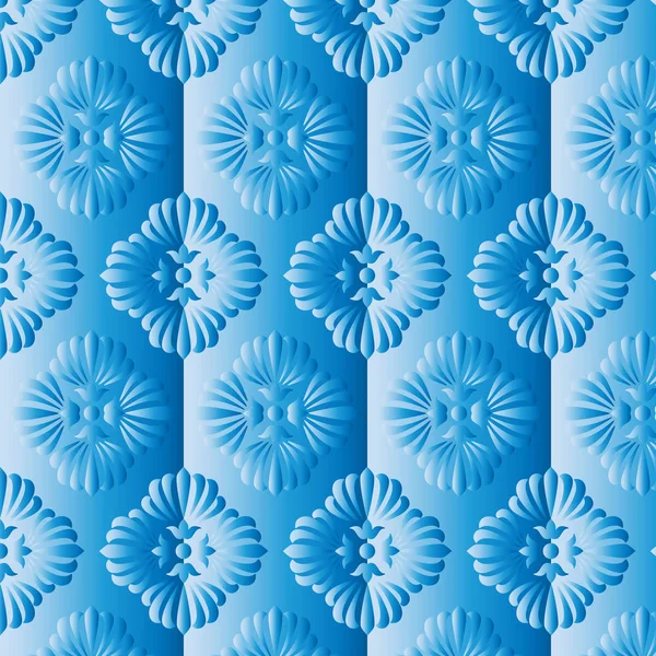 Patrón Floral Sin Costura Azul — Vector de stock