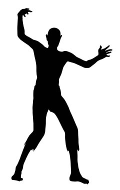 Beyaz arka plan üzerinde izole zombi siluet