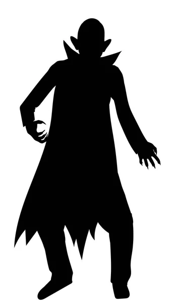 Dracula Silhouette Isolated White Background — Stock Vector