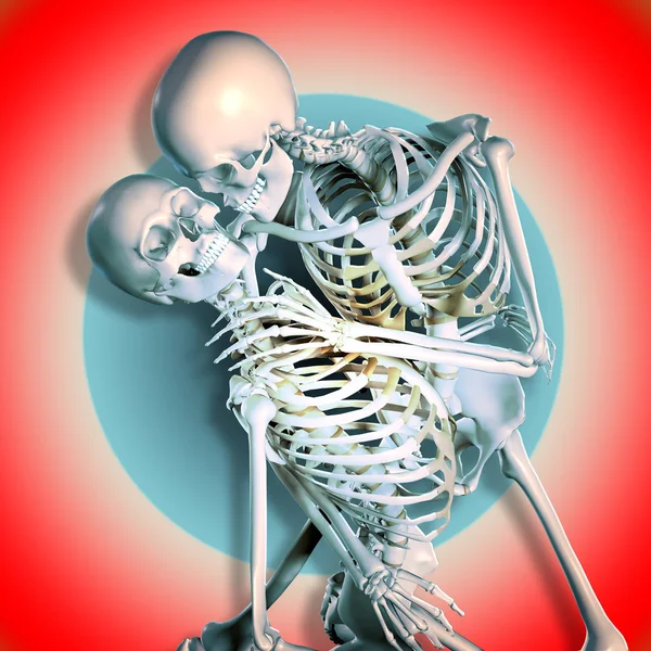 Illustration Dancing Skeleton Couples Passion — Stock Photo, Image