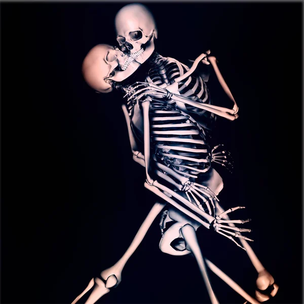 パッションで踊る骸骨カップルの イラストレーション — ストック写真