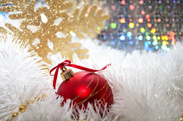 Holiday background with christmas ornaments — Stock Photo, Image