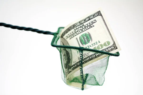 Fishing net with money conceptual photo — Stock Photo, Image