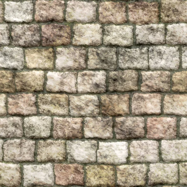 Vieux mur de briques de pierre avec fond sans couture mousse - Vecteur — Image vectorielle