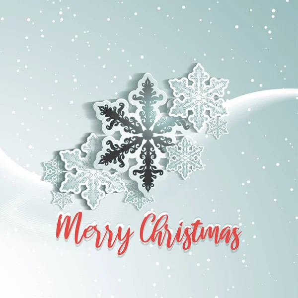 Frohe Weihnachten Hintergrund mit Schneeflocken-Design — Stockvektor