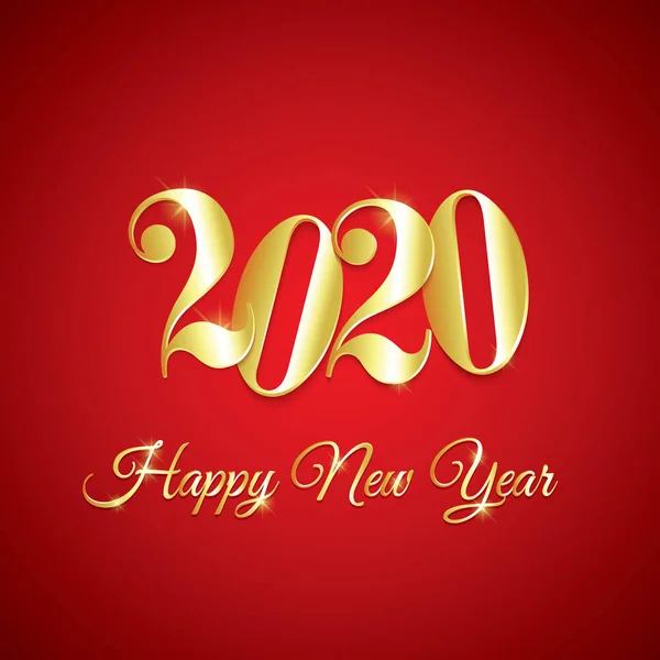 黄金2020新年快乐背景 — 图库矢量图片
