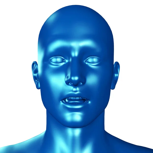 3D蓝头的图片令人惊讶 — 图库照片#