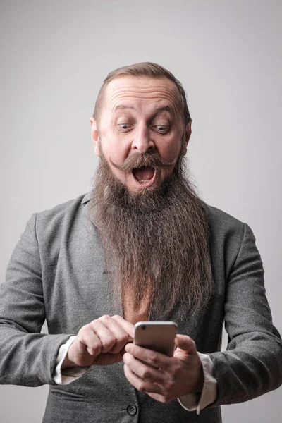 Man Screams Phone — Stock Photo, Image