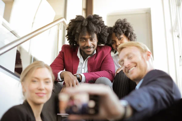 Een Groep Medewerkers Trap — Stockfoto