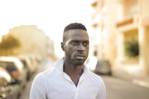 Portrait Handsome Young Black Man — Stock Photo, Image