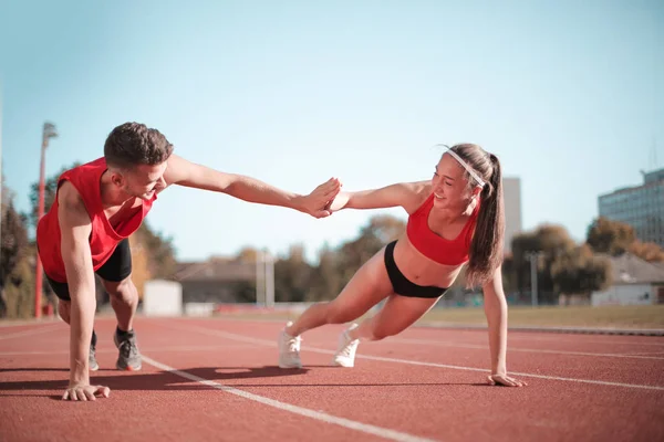Young Athletes Teamwork Training Outdoor — Stock Photo, Image