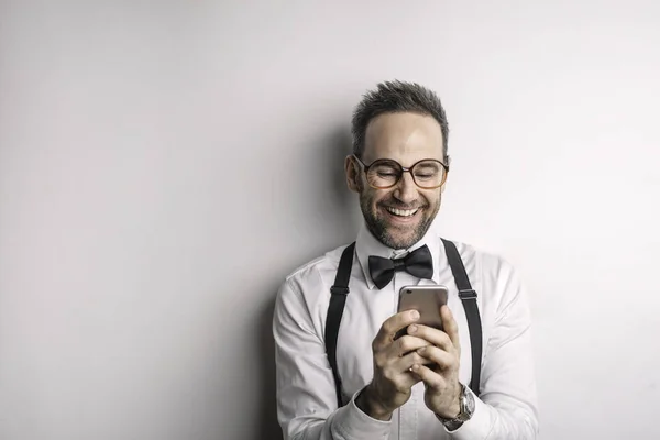 Uomo Elegante Con Pad — Foto Stock