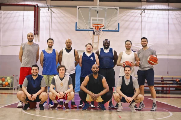 A group of basketball players