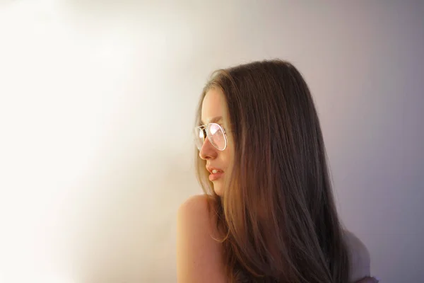 Blonde Girl Glasses — Stock Photo, Image