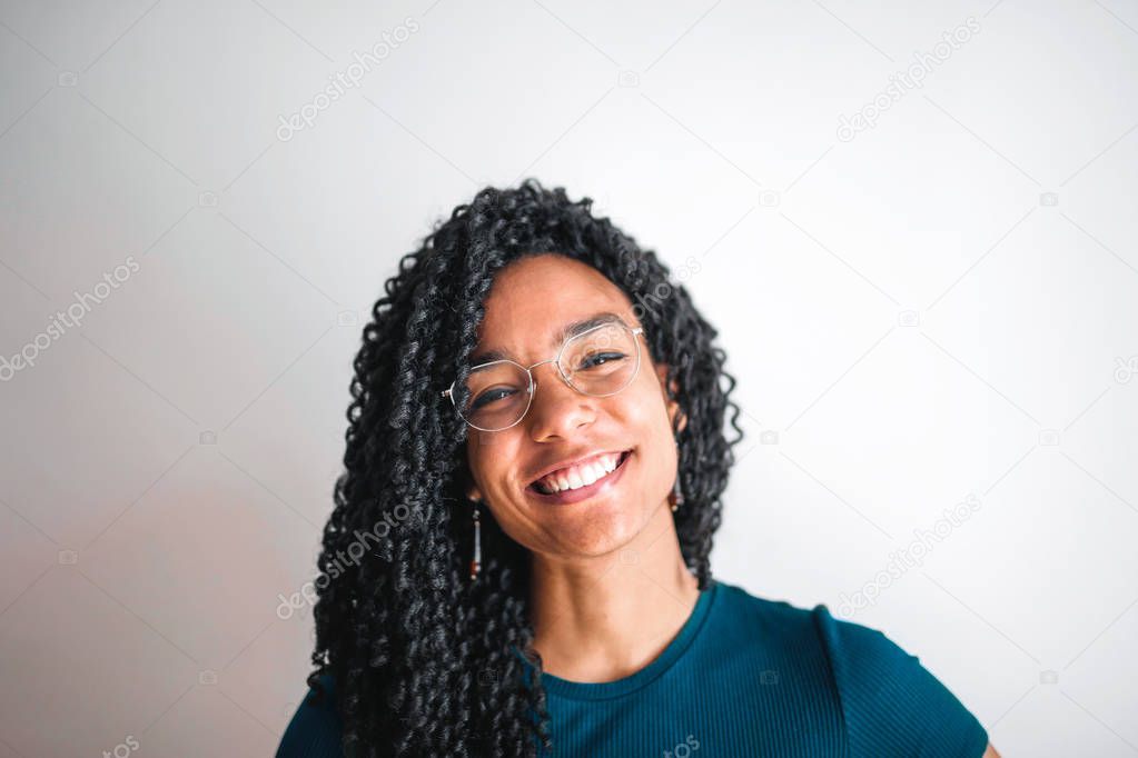 A girl smiling to the camera