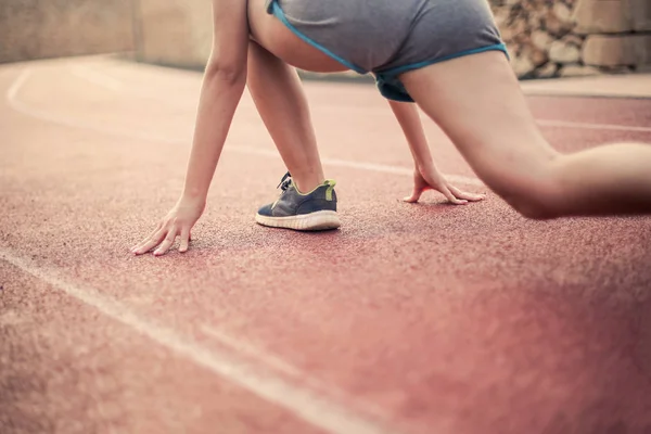 Koşudan Önce Bir Kız — Stok fotoğraf
