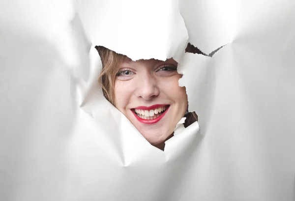 Smiling Face Paper — Stock Photo, Image