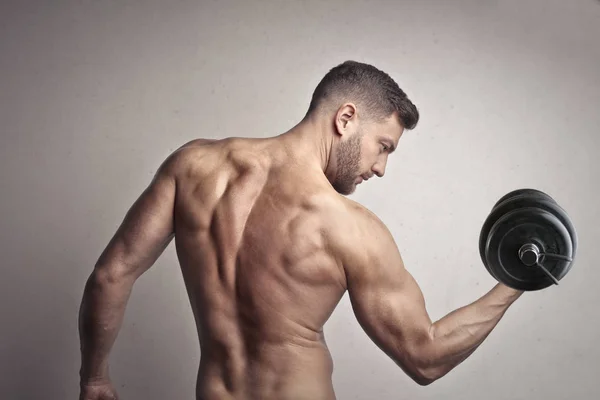 Musculado Homem Pose Para Tiro — Fotografia de Stock