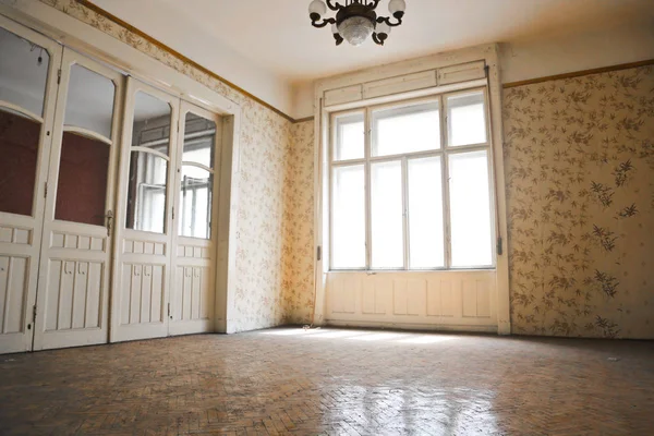 Elegant empty house with wallpaper