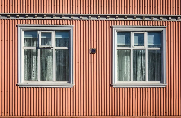 Rústico Brilhantemente Colorido Rosa Casa Reykjavik Islândia — Fotografia de Stock