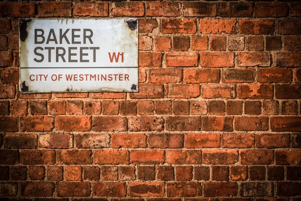 Een Teken Voor Baker Straat Westminster Londen Engeland Een Rode — Stockfoto