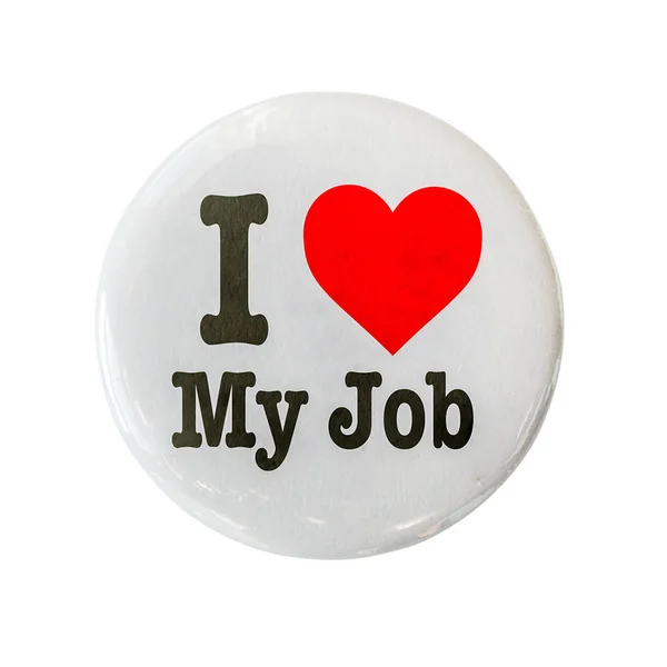 Love Job Glossy Badge Pin White Background — Stock Photo, Image