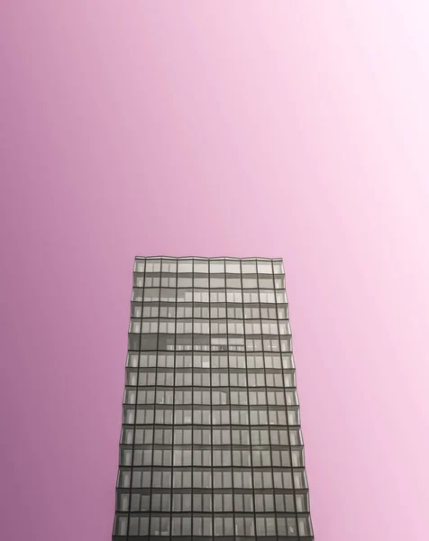 Black White Modern Skyscraper Design Pink Copy Space — Stock Photo, Image