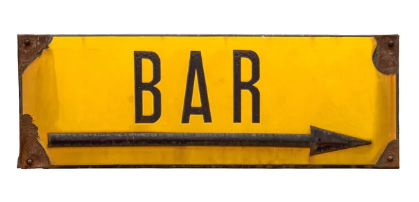 Beyaz Zemin Üzerinde Bir Ile Bir Bar Için Rustik Rusty — Stok fotoğraf