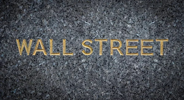 Gold Engraved Sign Wall Street New York City Nyc Marble — Stock Photo, Image