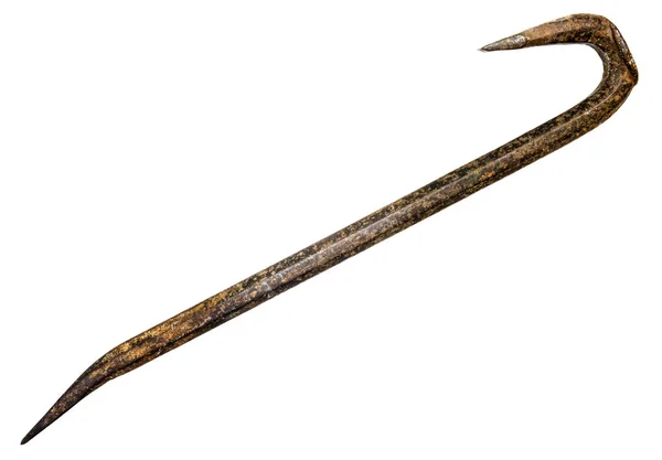 Geïsoleerde Grungy Rusty Oude Crowbar Met Een Witte Achtergrond — Stockfoto