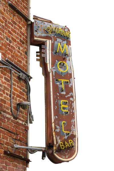 Isolated Metal Motel Sign — Stock Photo, Image