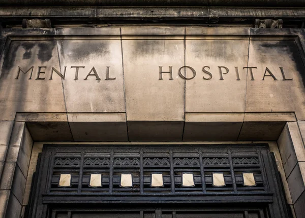 Oude geestelijke ziekenhuis teken — Stockfoto