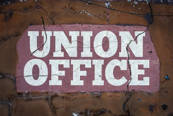 Grungy Workers Union Office Sign — Stock Photo, Image