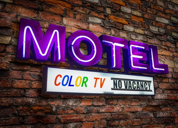 Retro Neon Mobile Sign with Color TV — стоковое фото