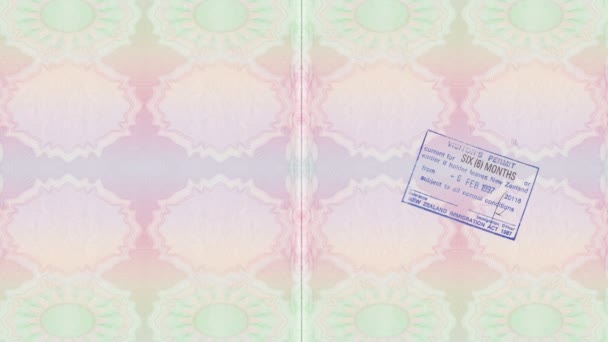 パスポート上のヴィンテージ切手のアニメーション — ストック動画