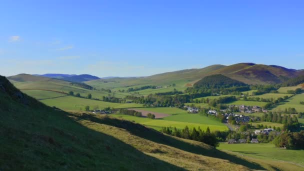 Beautiful Rolling Landscape Scottish Borders Countryside — Stock video