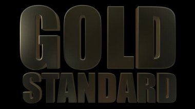 Looping 3D Animation Of Light Passing Over Gold Standard Lettering