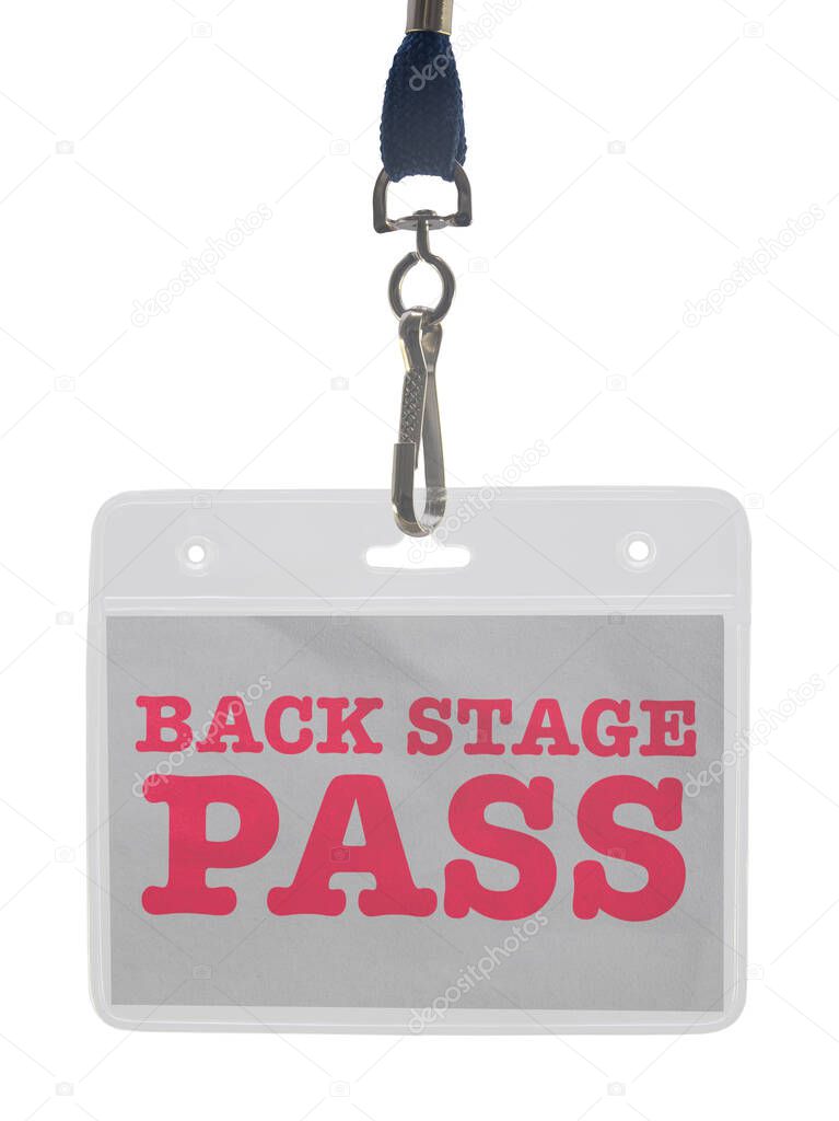 A Back Stage Pass In A Plastic Lanyard