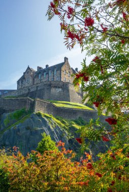 Edinburgh Şatosu, Princes Street Gardens 'taki ağaçlara odaklanmış durumda.