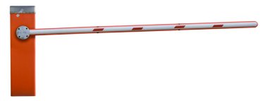 Otoparkta trafiği kontrol etmek için beyaz ve kırmızı bar kapısı ya da bariyer kapısı.